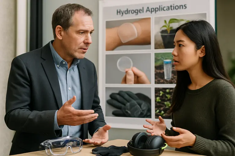 Bandage, sensor patch, and contact lens case arranged for materials discussion